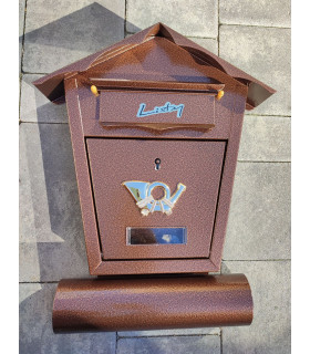 Skrzynka na listy ozdobna domek Zd1t + tuba na gazety