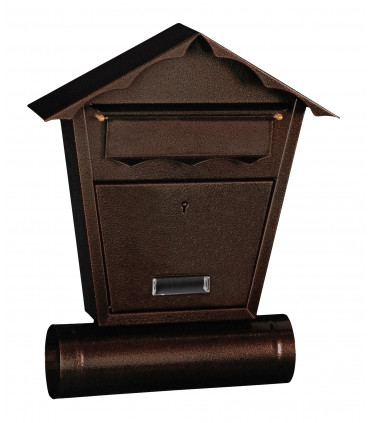 Skrzynka na listy ozdobna domek Zd2t + tuba na gazety